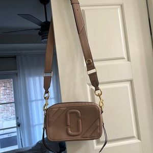 Marc Jacobs moto shot shoulder bag in beige